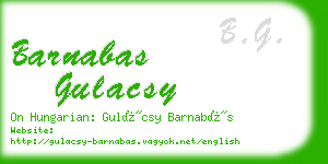 barnabas gulacsy business card